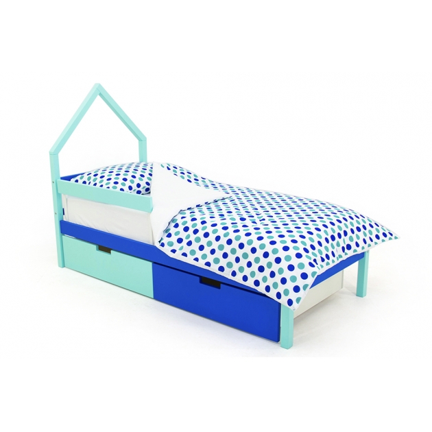 Детская кровать-домик мини Бельмарко Svogen мятно-синий